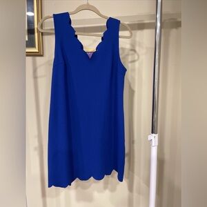 soprano scallop details royal blue dress dillards